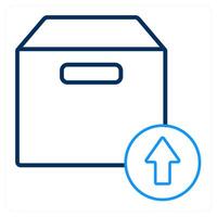 Upload box and open icon concept vector