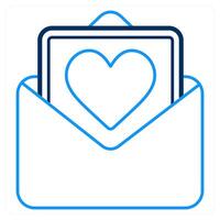 Mail and like icon concept vector