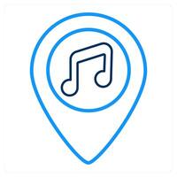 music location and music icon concept vector