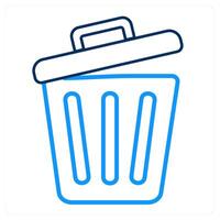 trashbin and trach cane icon concept vector