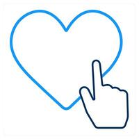 like and heart icon concept vector