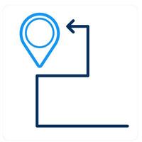 Route and pin icon concept vector