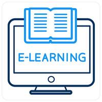 E Learning and education icon concept vector