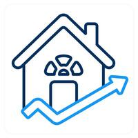 House Value and increase icon concept vector