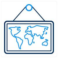 Map and world icon concept vector