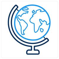 Globe and map icon concept vector