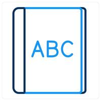 Alphabet and book icon concept vector
