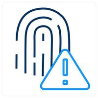 Fingerprint Error and touch icon concept vector