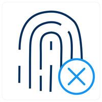 Fingerprint Mismatch and privacy icon concept vector