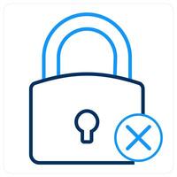 No Security and no safe icon concept vector