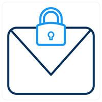 Email Protection and lock mail icon concept vector