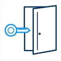 Door Key and open icon concept vector