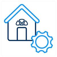 House Optimization And Building Icon Concept vector