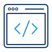 Coding and monitor icon concept vector