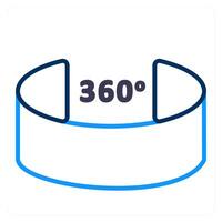 360 View and degree icon concept vector