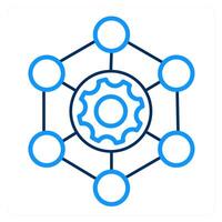 Framework and connection icon concept vector