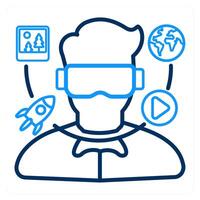 Virtual Reality and Augmented icon concept vector