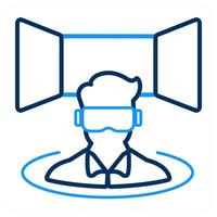 VR Simulator and oculus icon concept vector