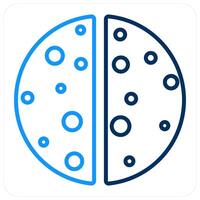 First lunar quarter eclips and astronomy icon concept vector