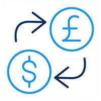 Money exchange and dollar icon concept vector