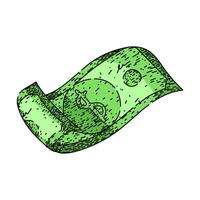 banknote dollar bill sketch hand drawn vector