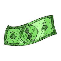 finance dollar bill sketch hand drawn vector