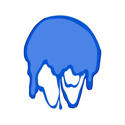 molten melted circle cartoon illustration