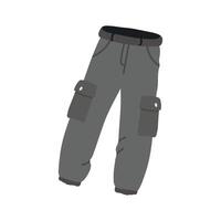 Functional black cargo pants with pockets for utility and style vector