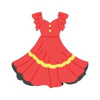 Elegant flamenco style dress design with dramatic frills and ruffles vector