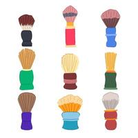 shaving brush set cartoon illustration vector