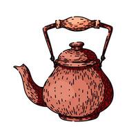 collectible teapot sketch hand drawn vector