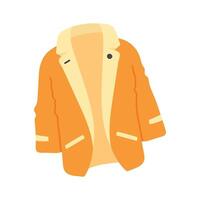 Stylish shearling coat with warm accents for winter vector