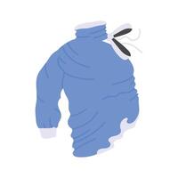 High neck top with a ribbon tie on the side vector