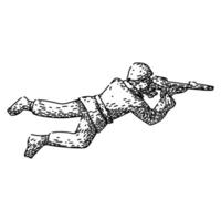 miniature toy soldier sketch hand drawn vector