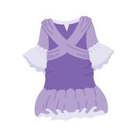 Cute dress with layered skirt and crossover design. vector