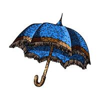antique umbrella sketch hand drawn vector