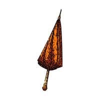 fashioned umbrella sketch hand drawn vector