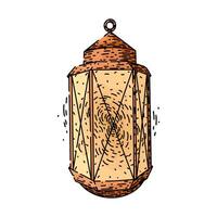 rustic vintage lantern sketch hand drawn vector