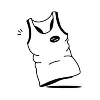 Trendy hand drawn icon of tank top in editable design vector