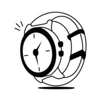 Grab this creatively designed hand drawn icon of wristwatch vector