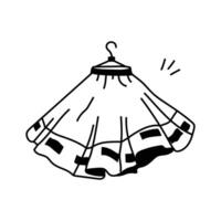 Flowy skater skirt icon design with white checkered details vector