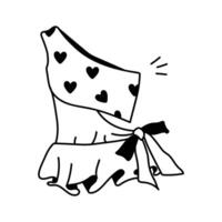 Ruffled dress icon in trendy style, ready to use vector