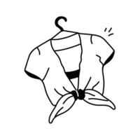 Well designed icon of cropped tie top with a knotted front vector