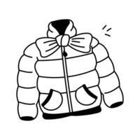 Cozy puffer jacket design in modern style vector