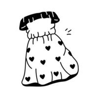 Cute off shoulder dress with heart patterns, ready to use icon vector