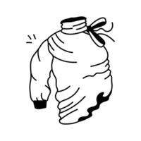 High neck top with a ribbon tie on the side vector