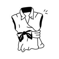 Sleeveless shirt with a pink sash accent, ready to use icon o vector