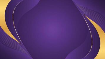 Purple luxury background design with gold lines. Abstract wave background vector