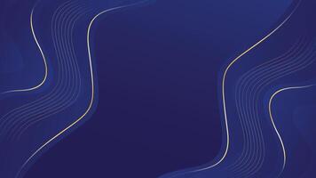 Abstract blue luxury background with gold lines. Modern wallpapers with wave shapes vector