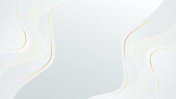 Abstract white-gray luxury background with gold lines. Modern wallpapers with wave shapes vector